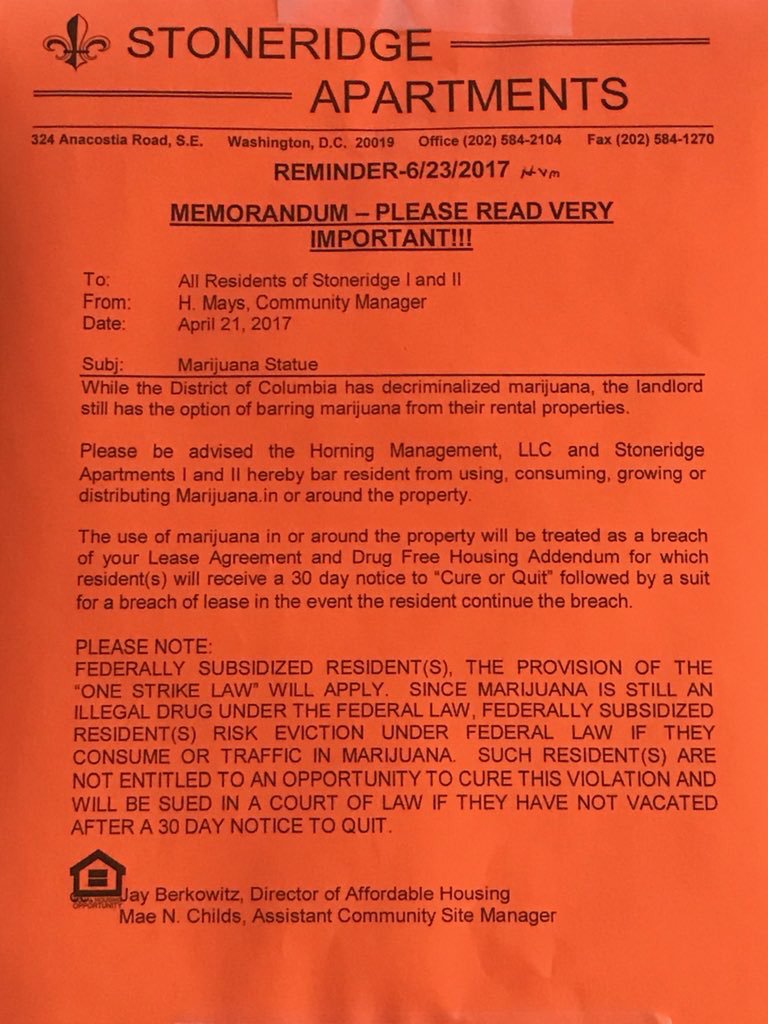Stoneridge Appartments Notice