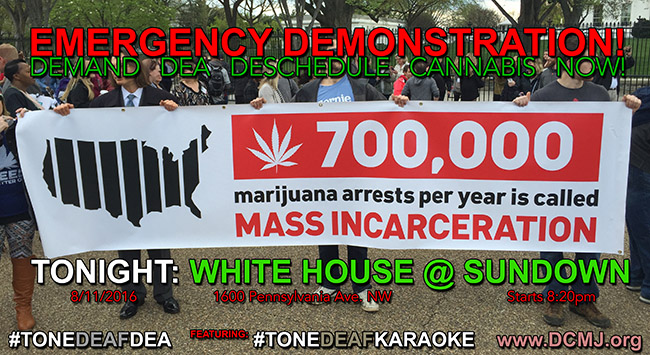 TONIGHT: EMERGENCY LEGALIZATION DEMONSTRATION AT THE WHITE HOUSE